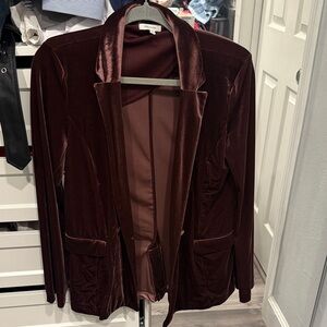 Maurice’s Velvet Blazer in Deep Burgundy